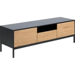 Nordhavn Industriele Kasten|Tv Meubels|Hektor Tv meubel Zwart/Naturel 140cm