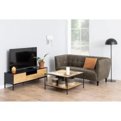 Nordhavn Industriele Kasten|Tv Meubels|Hektor Tv meubel Zwart/Naturel 140cm