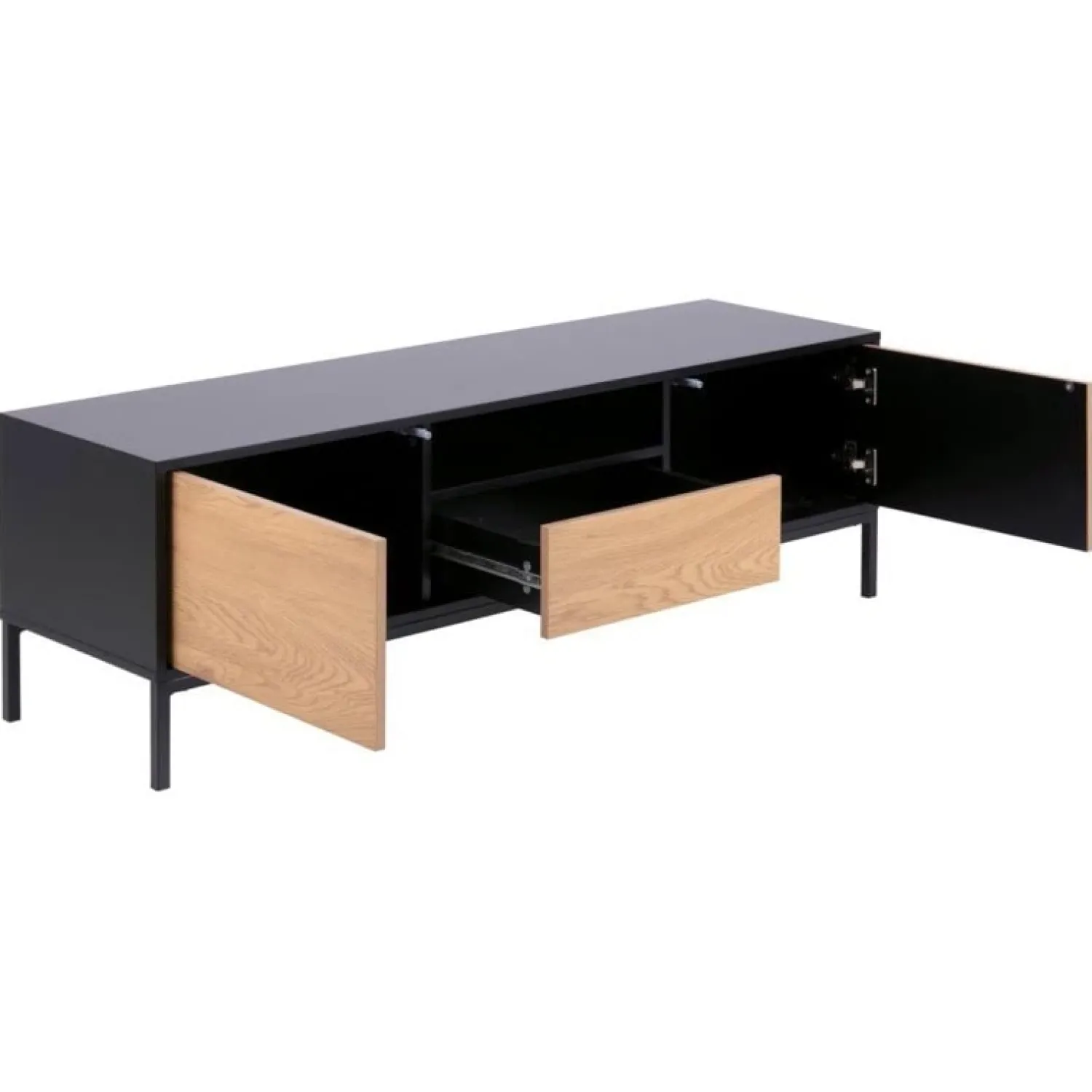 Nordhavn Industriele Kasten|Tv Meubels|Hektor Tv meubel Zwart/Naturel 140cm