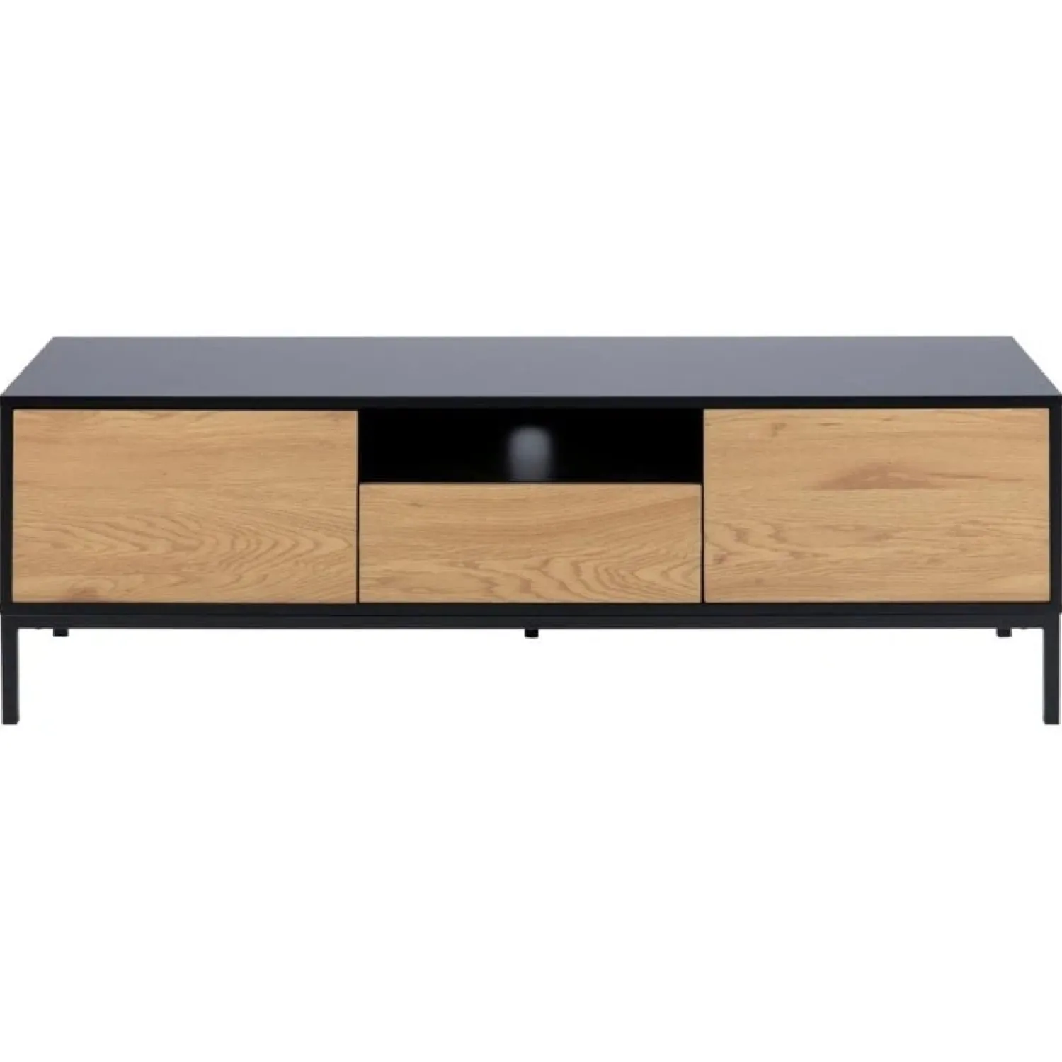 Nordhavn Industriele Kasten|Tv Meubels|Hektor Tv meubel Zwart/Naturel 140cm