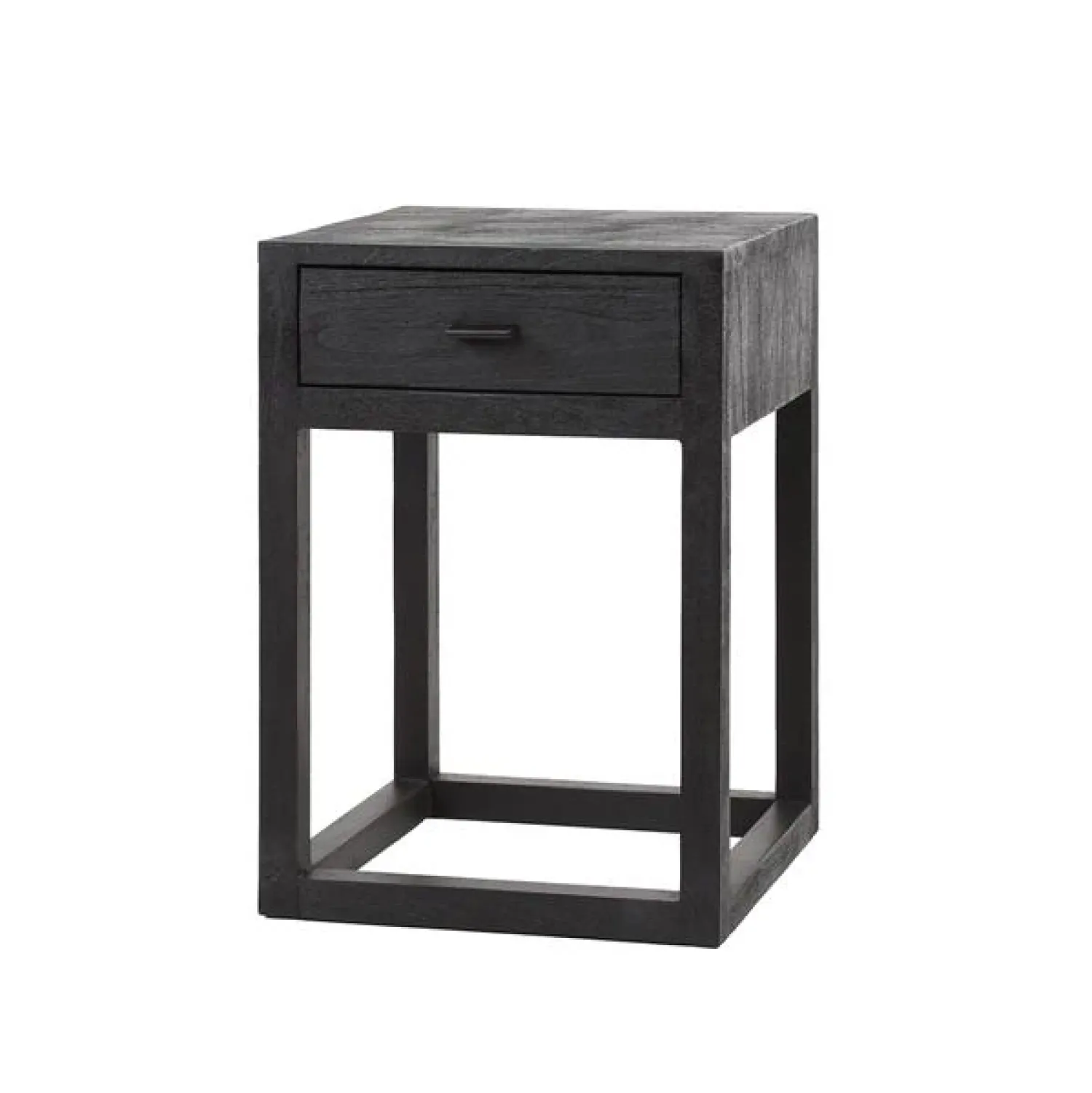 Kalfort Nachtkastjes|Industriele Kasten|Helga Nachtkastje 1 lade Zwart Acaciahout 35cm