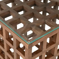 Eleonora Bijzettafels|Heras Bijzettafel Bruin glas 40cm