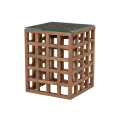Eleonora Bijzettafels|Heras Bijzettafel Bruin glas 40cm