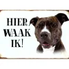 Cavetown Metalen Borden|Hier Waak ik - Pitbull Terriër - metalen bord