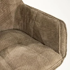 Eleonora Eetkamerstoelen|Hugo Eetkamerstoel Taupe stof