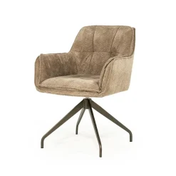 Eleonora Eetkamerstoelen|Hugo Eetkamerstoel Taupe stof