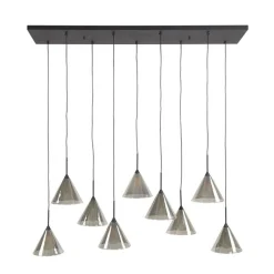 Kalfort Hanglampen|Glazen Hanglamp|Indra 9-lichts Hanglamp Smoke