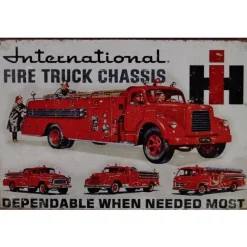 Cavetown Metalen Borden|International Fire Truck - metalen bord