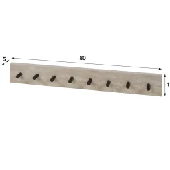 Kalfort Kapstokken|Isabella Kapstok 8 haken Travertine 80cm