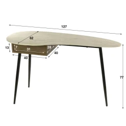 Kalfort Kapstokken|Isabella Kaptafel 1 lade travertin 127cm