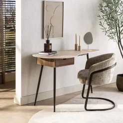 Kalfort Kapstokken|Isabella Kaptafel 1 lade travertin 127cm
