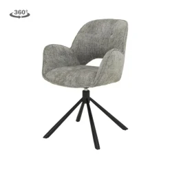Tower living Eetkamerstoelen|Isola Eetkamerstoel Grijs stof