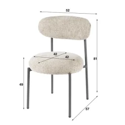 Kalfort Eetkamerstoelen|Jaimy Eetkamerstoel Stof kleur Zand