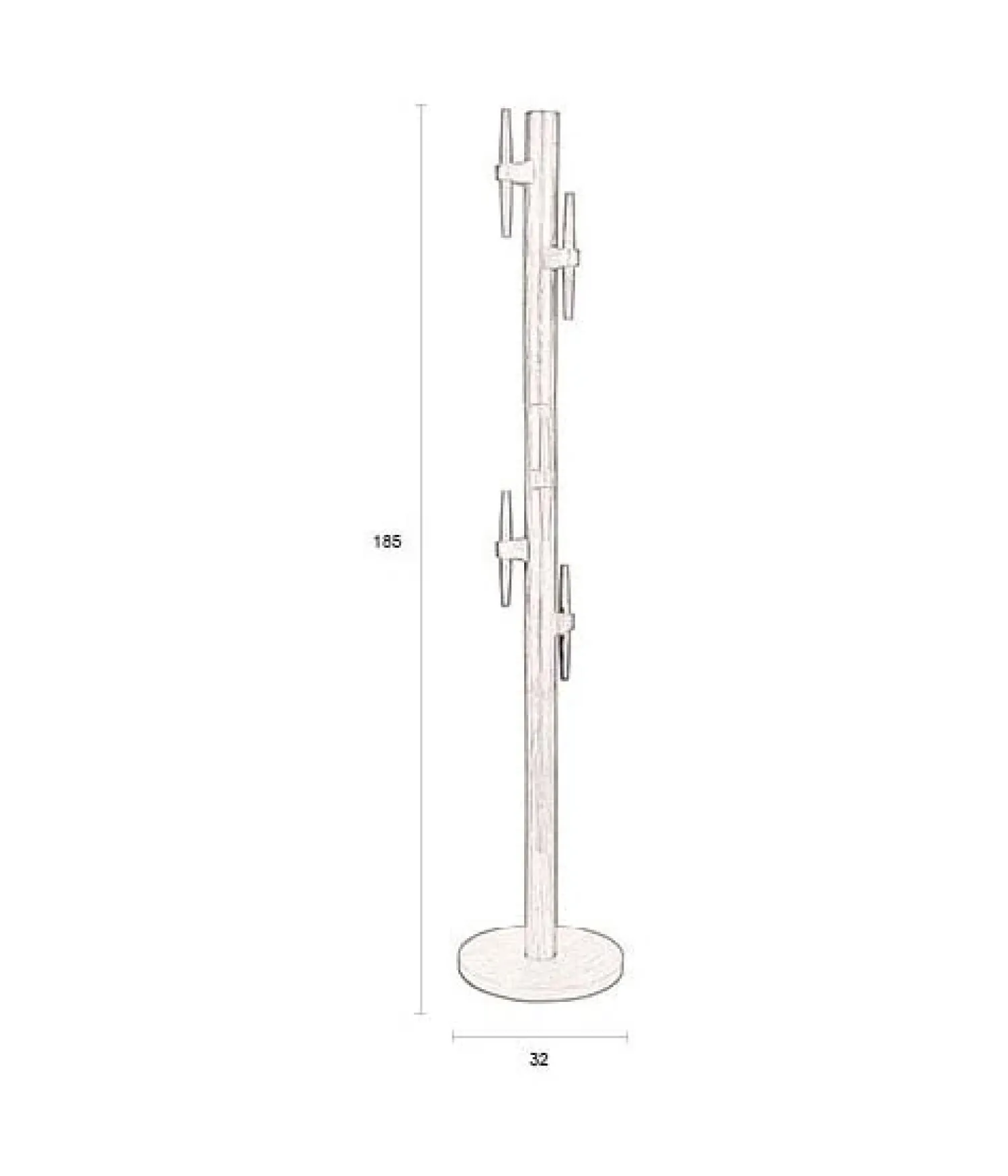 Dutchbone Kapstokken|Jakub Kapstok Walnoot 32cm