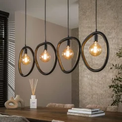 Kalfort Hanglampen|Jane 4-lichts Hanglamp Artic zwart