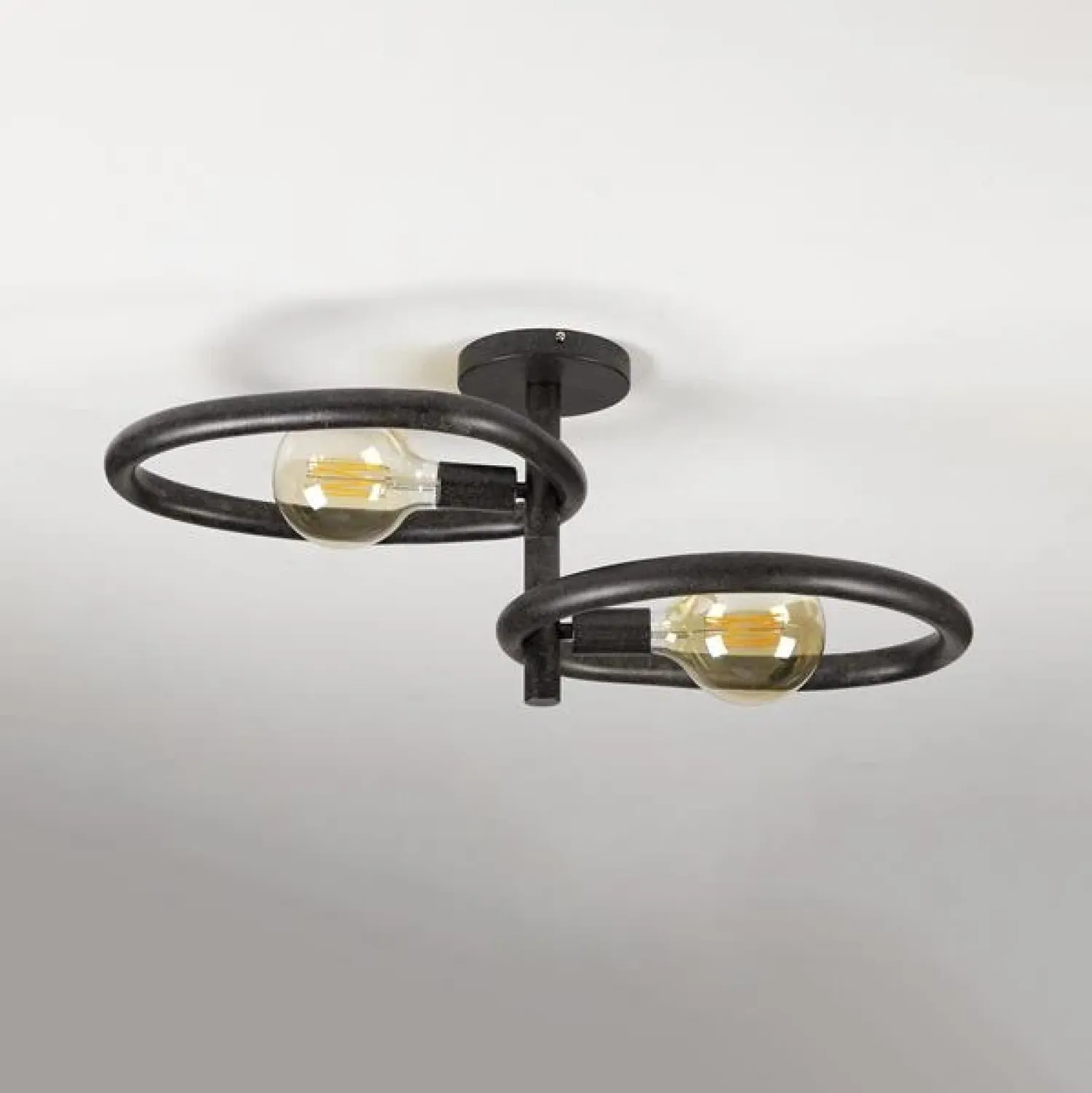 Kalfort Plafondlampen|Jane 2-lichts Plafondlamp Artic zwart