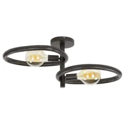 Kalfort Plafondlampen|Jane 2-lichts Plafondlamp Artic zwart
