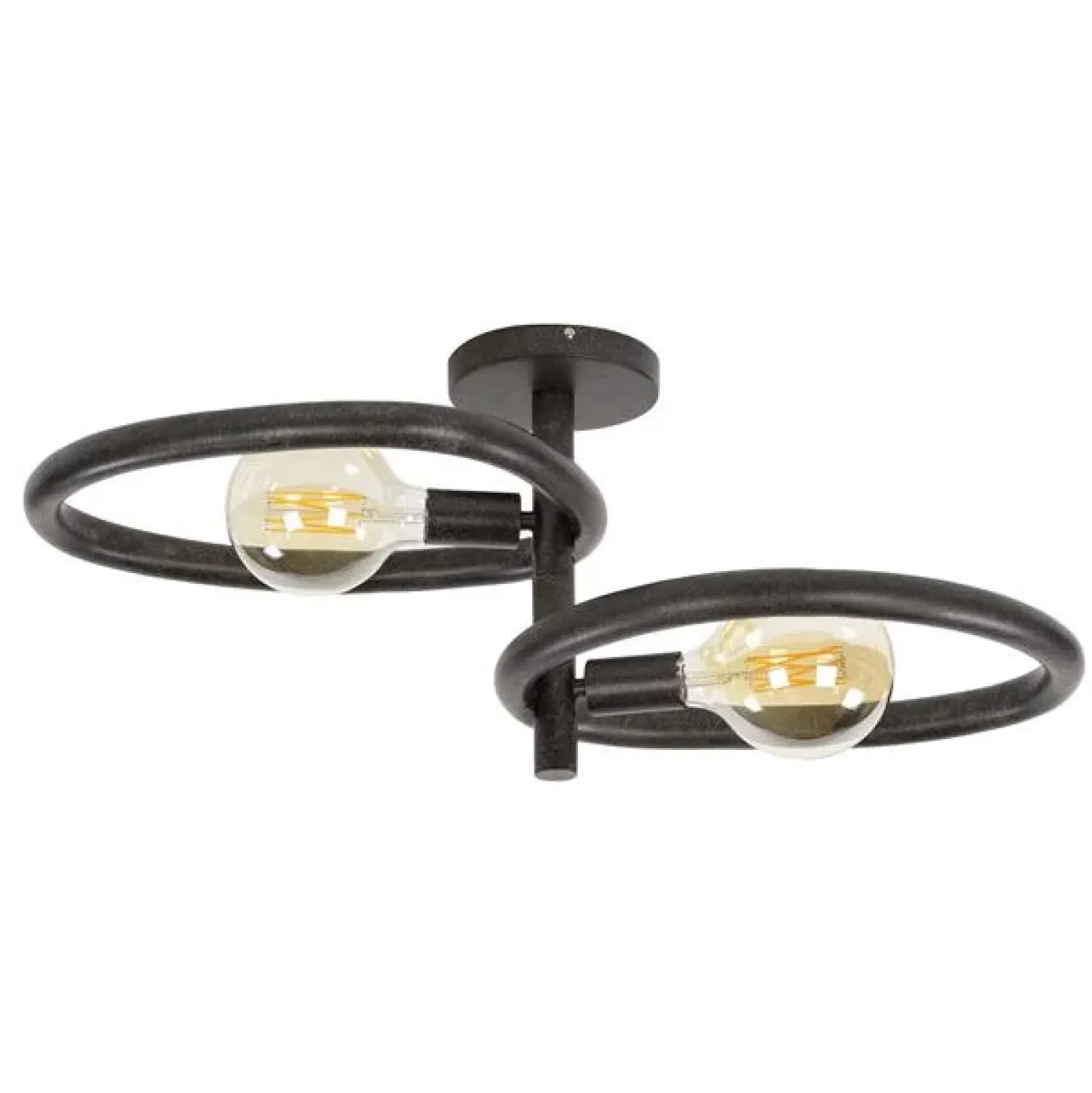 Kalfort Plafondlampen|Jane 2-lichts Plafondlamp Artic zwart