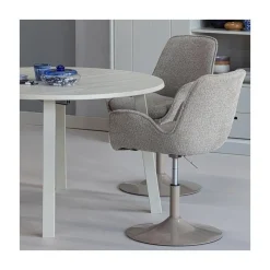 WOOOD Eettafels|Janne Uitschuifbare eettafel rond eiken dakargrau 120/160/200cm