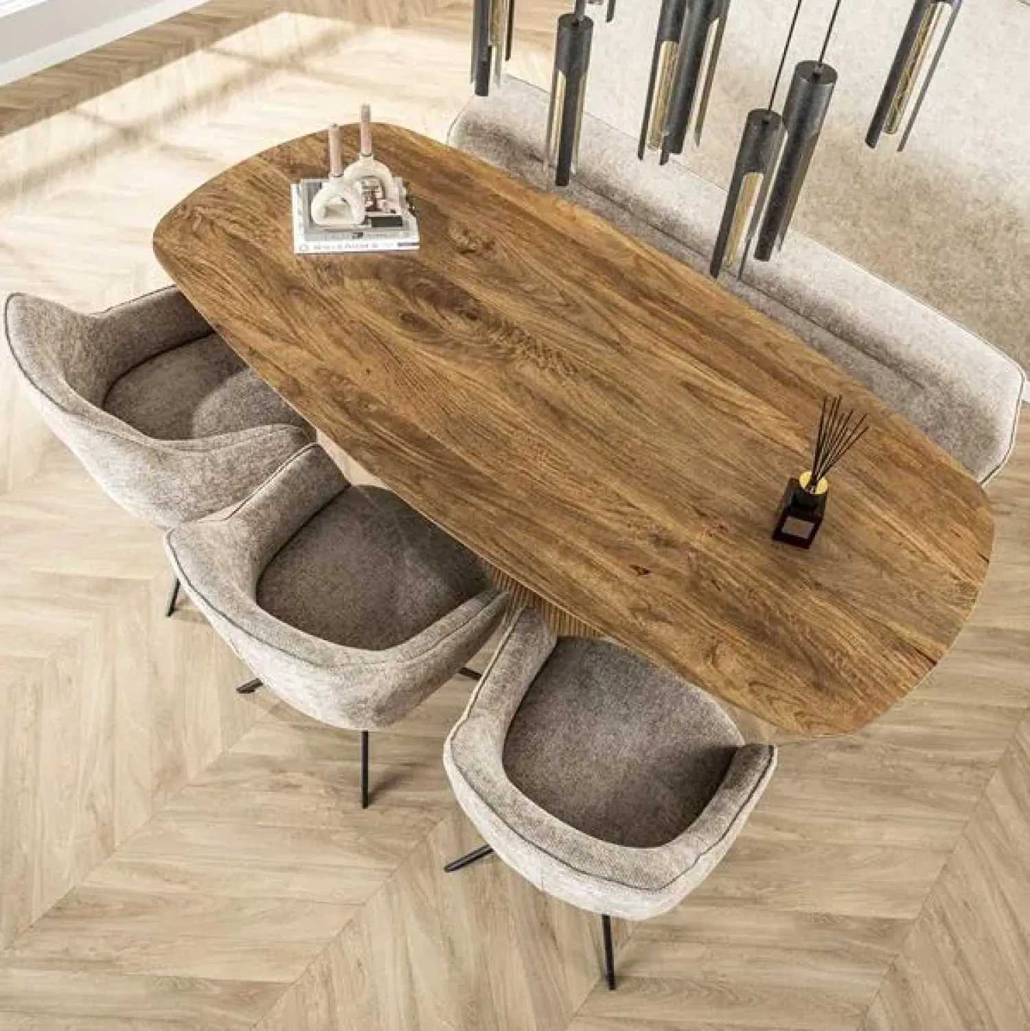 Kalfort Eettafels|Jean Eettafel Deens ovaal Mangohout 215cm