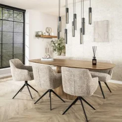 Kalfort Eettafels|Jean Eettafel Deens ovaal Mangohout 215cm