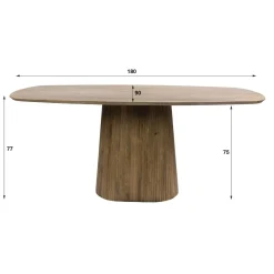 Kalfort Eettafels|Jean Eettafel Deens ovaal Mangohout 180cm