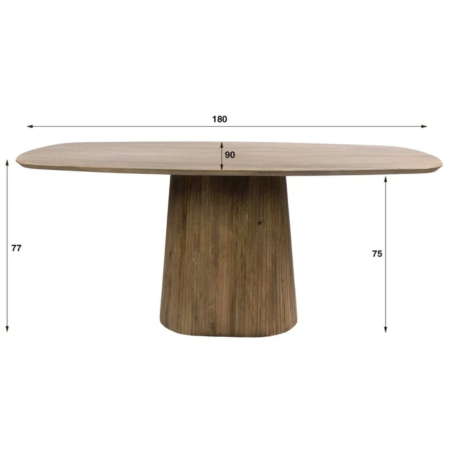 Kalfort Eettafels|Jean Eettafel Deens ovaal Mangohout 180cm
