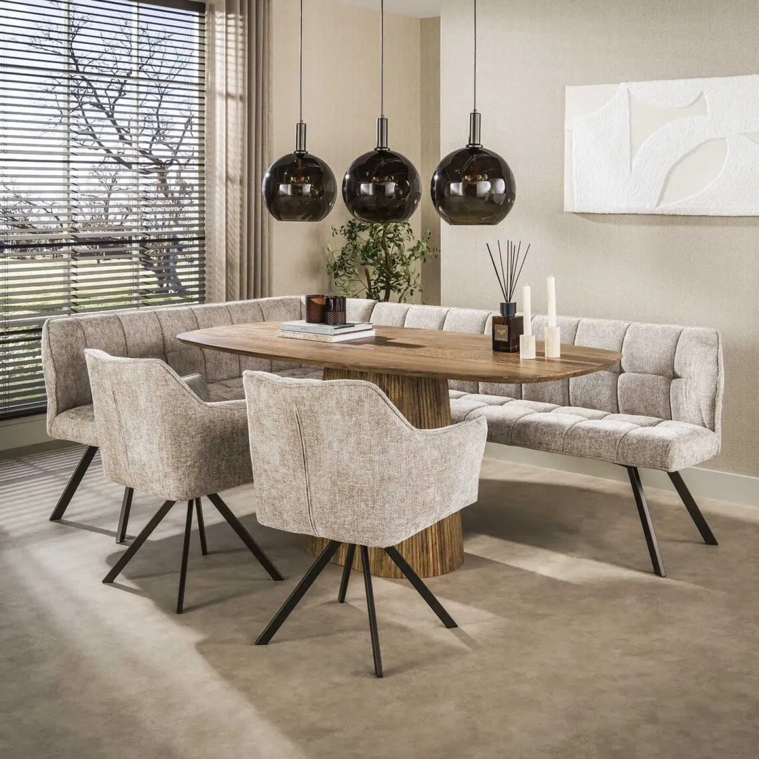 Kalfort Eettafels|Jean Eettafel Deens ovaal Mangohout 180cm