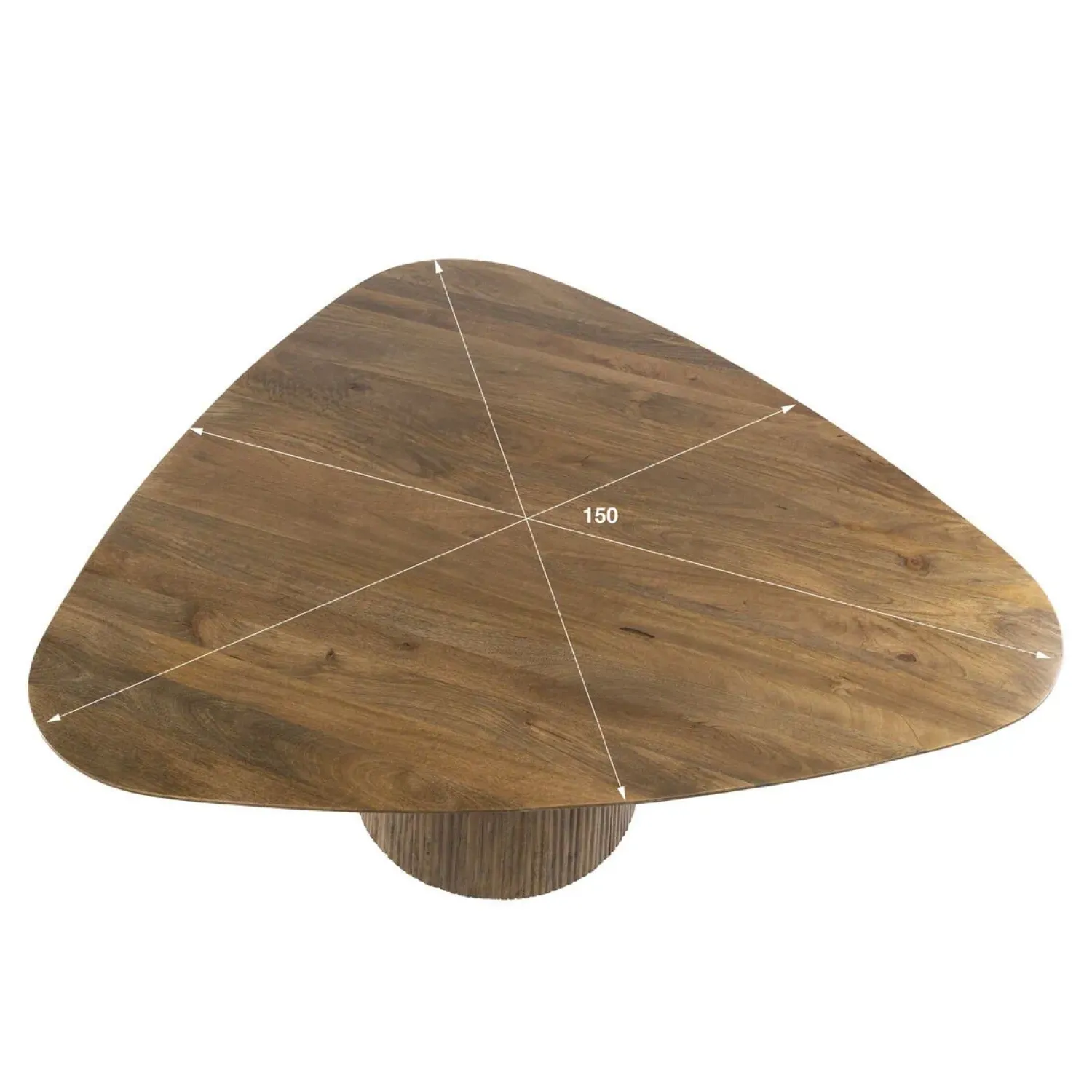 Kalfort Eettafels|Jean Eettafel Driehoekig Mangohout 150cm