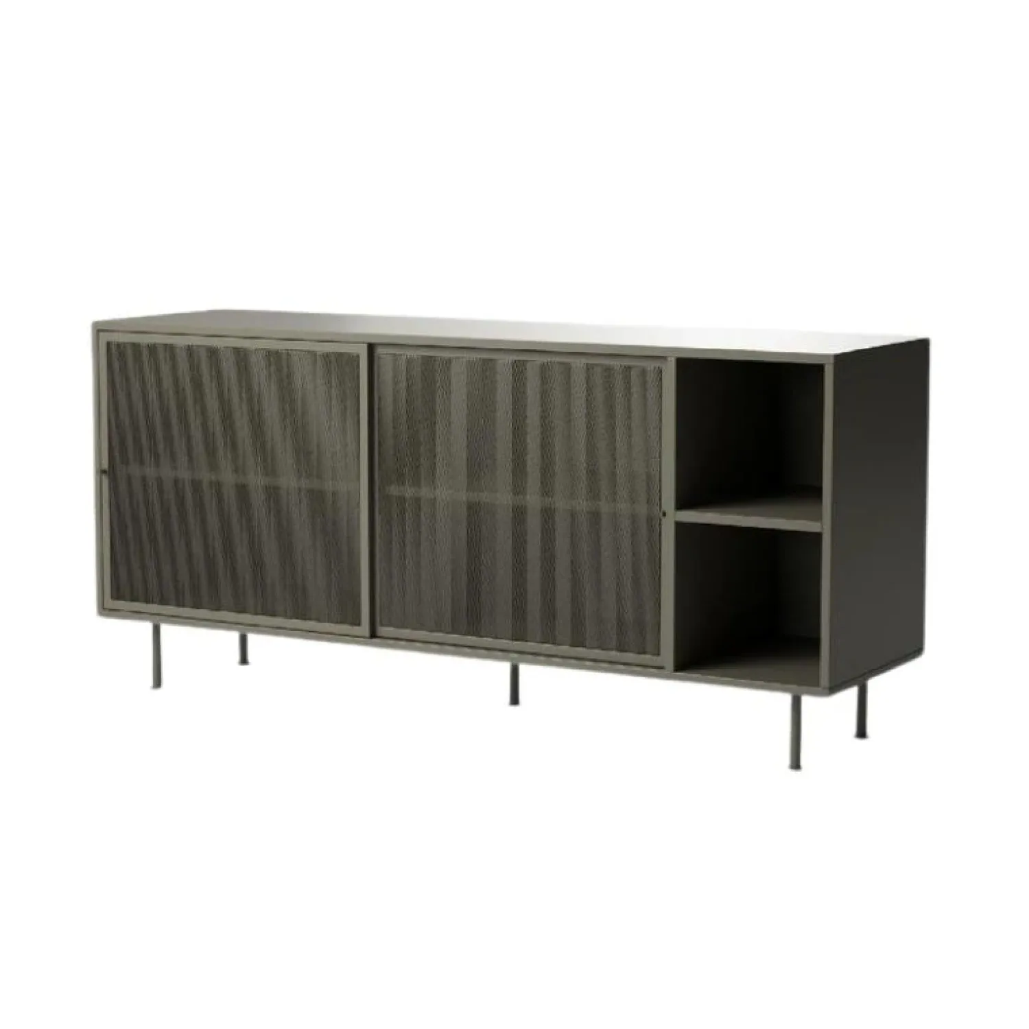 LykkeHome Dressoirs|Industriele Kasten|Jeep Dressoir Olijfgroen 160cm