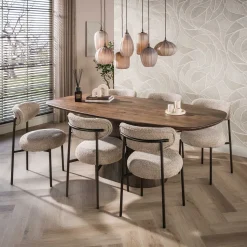 Kalfort Eettafels|Jennie Eettafel deens ovaal Bruin 215cm