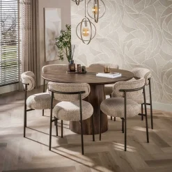 Kalfort Eettafels|Jennie Eettafel rond Bruin 130cm