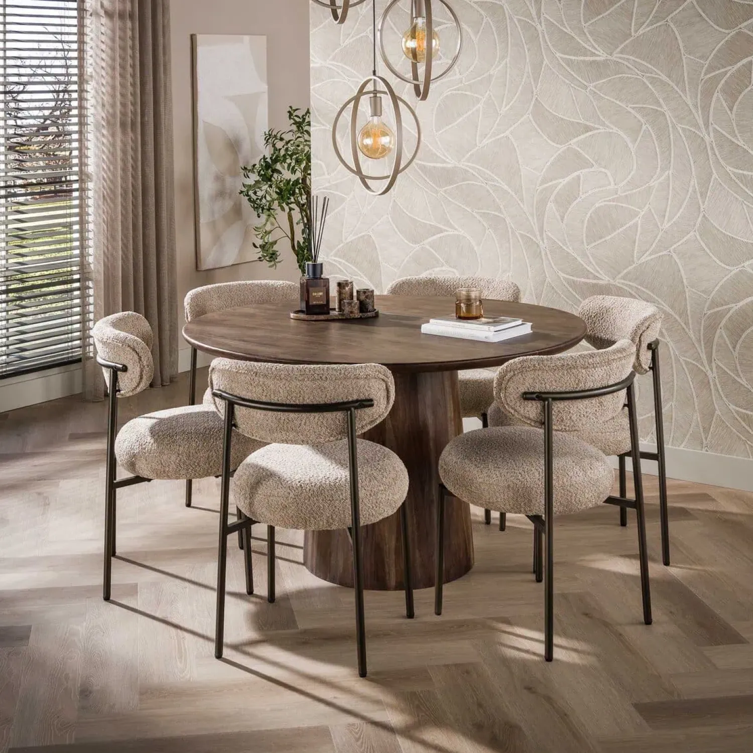 Kalfort Eettafels|Jennie Eettafel rond Bruin 130cm