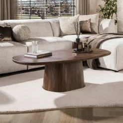 Kalfort Salontafels|Jennie Salontafel deens ovaal Bruin 135cm
