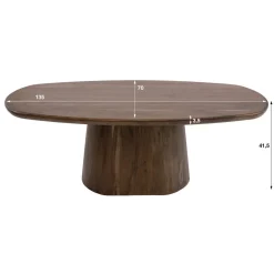Kalfort Salontafels|Jennie Salontafel deens ovaal Bruin 135cm