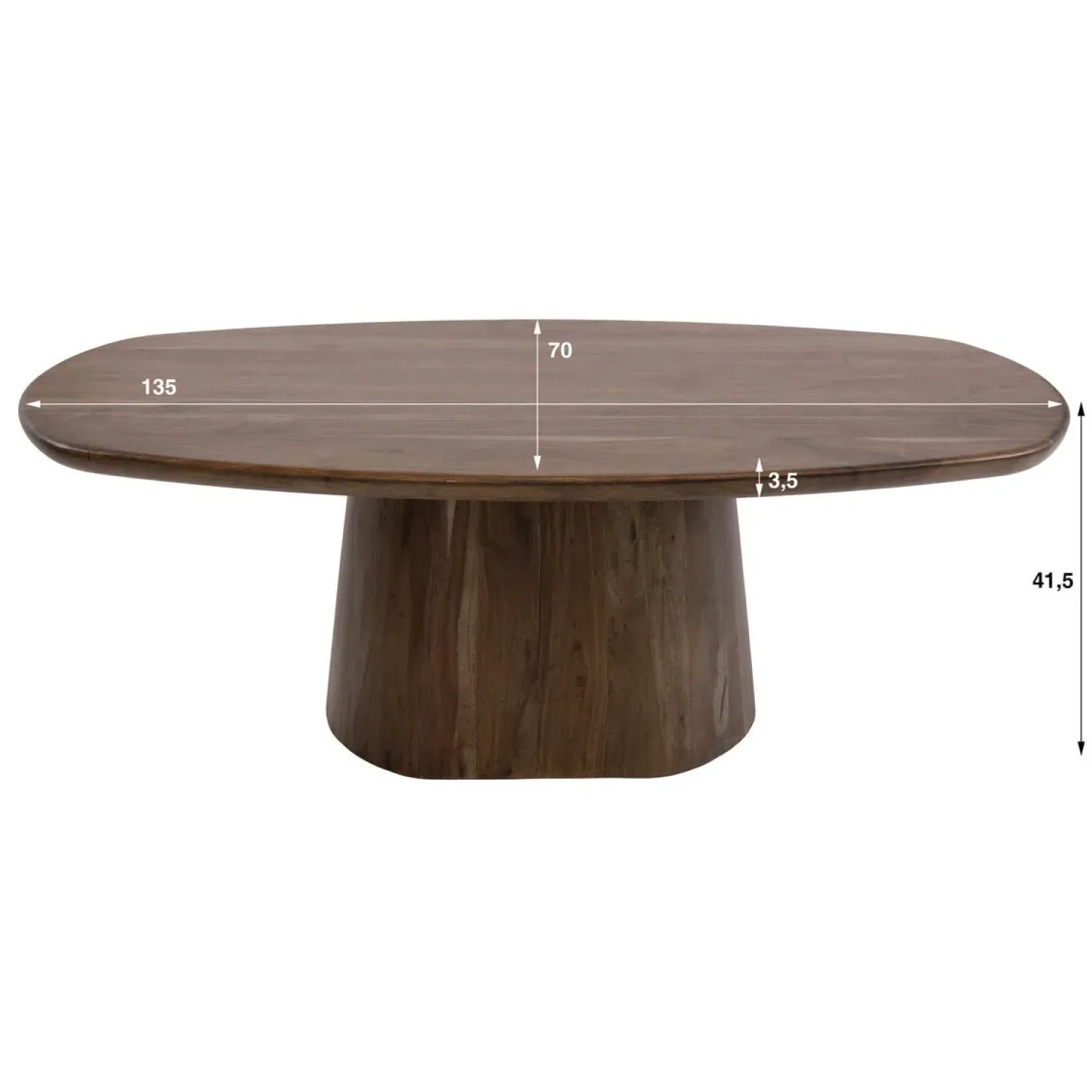 Kalfort Salontafels|Jennie Salontafel deens ovaal Bruin 135cm