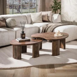 Kalfort Salontafels|Jennie Salontafel set van 2 organisch Bruin