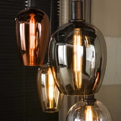 Kalfort Hanglampen|Glazen Hanglamp|Jenny 7-lichts Hanglamp Meerkleurig glas