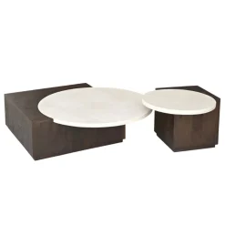 Furndea Bijzettafels|Jessie Bijzettafel Bruin Marmer 60 cm