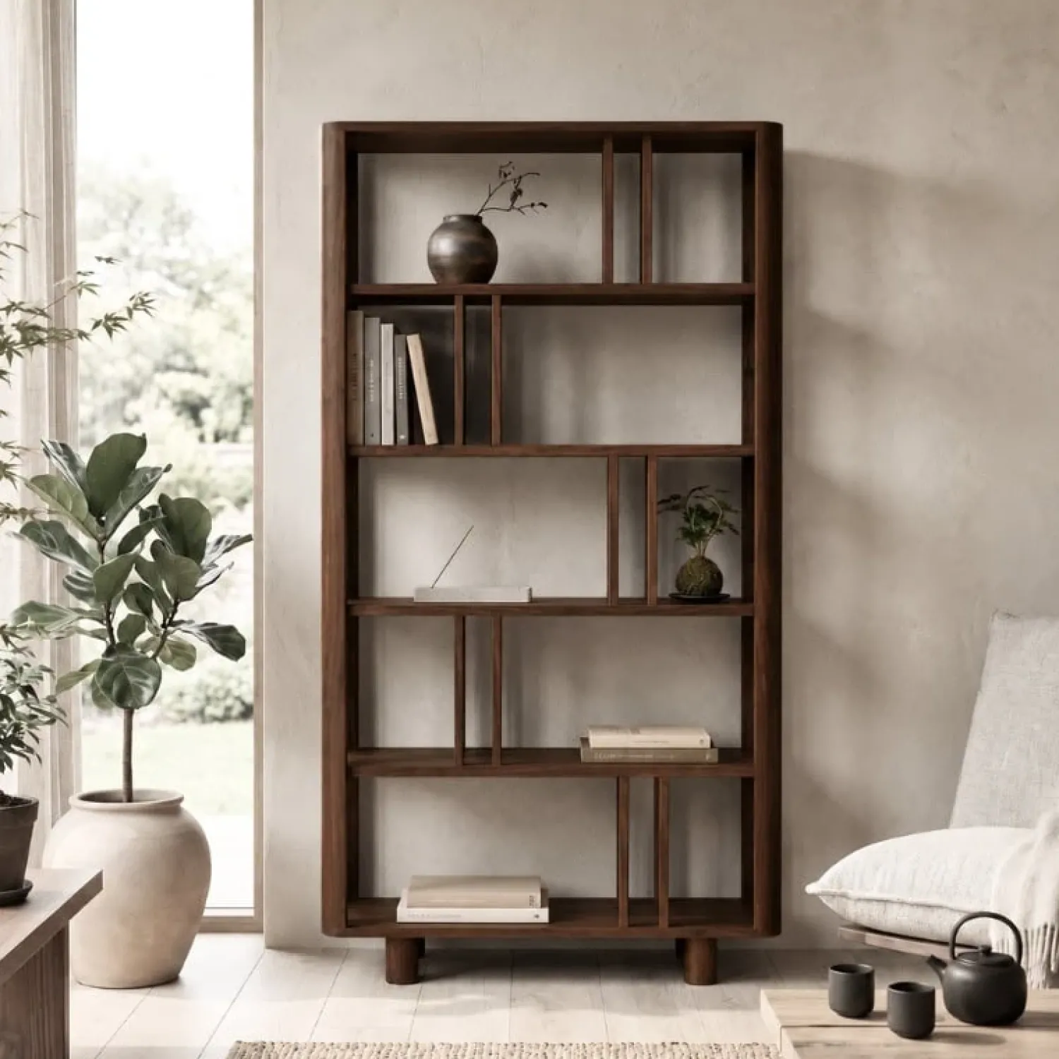 Vane Living Wandkasten|Vakkenkasten|Jessy Open kast walnoot 110cm