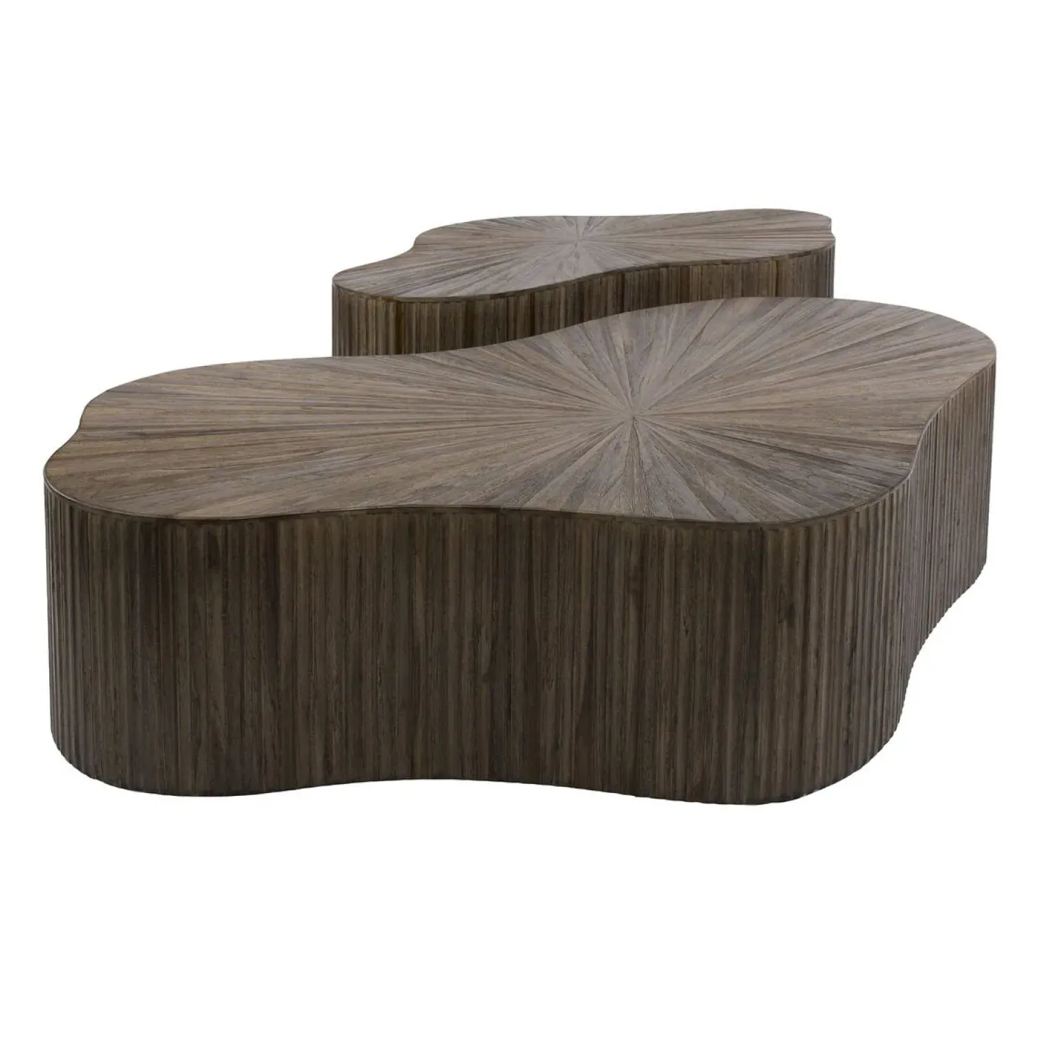 Kalfort Salontafels|Jill Teak XL Salontafel Shamrock Set van 2 Teakhout Espresso