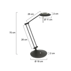 Steinmex Bureaulampen|Jim 1-lichts Bureaulamp Zwart