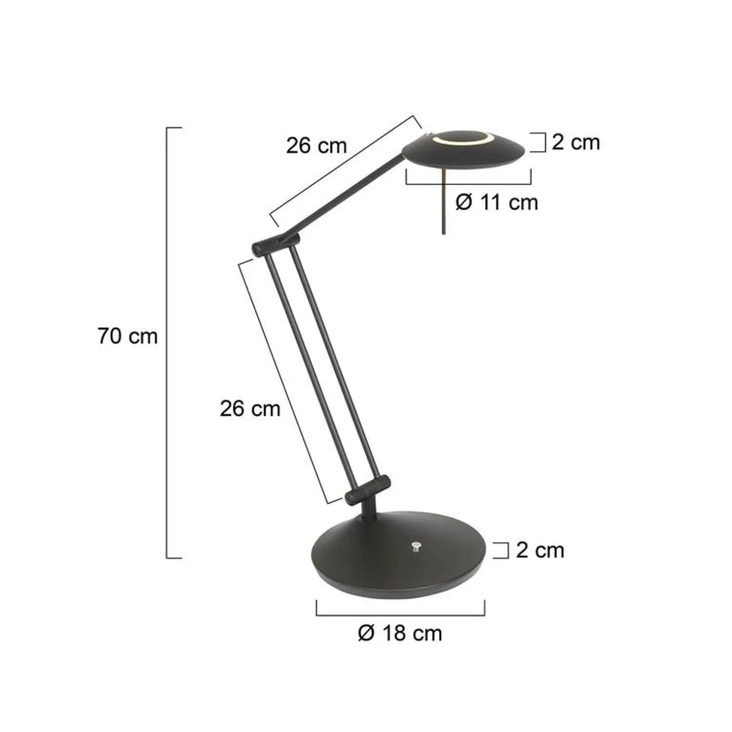 Steinmex Bureaulampen|Jim 1-lichts Bureaulamp Zwart