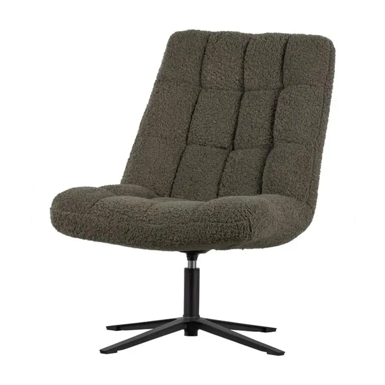WOOOD Fauteuils|Job Draaifauteuil teddy groen