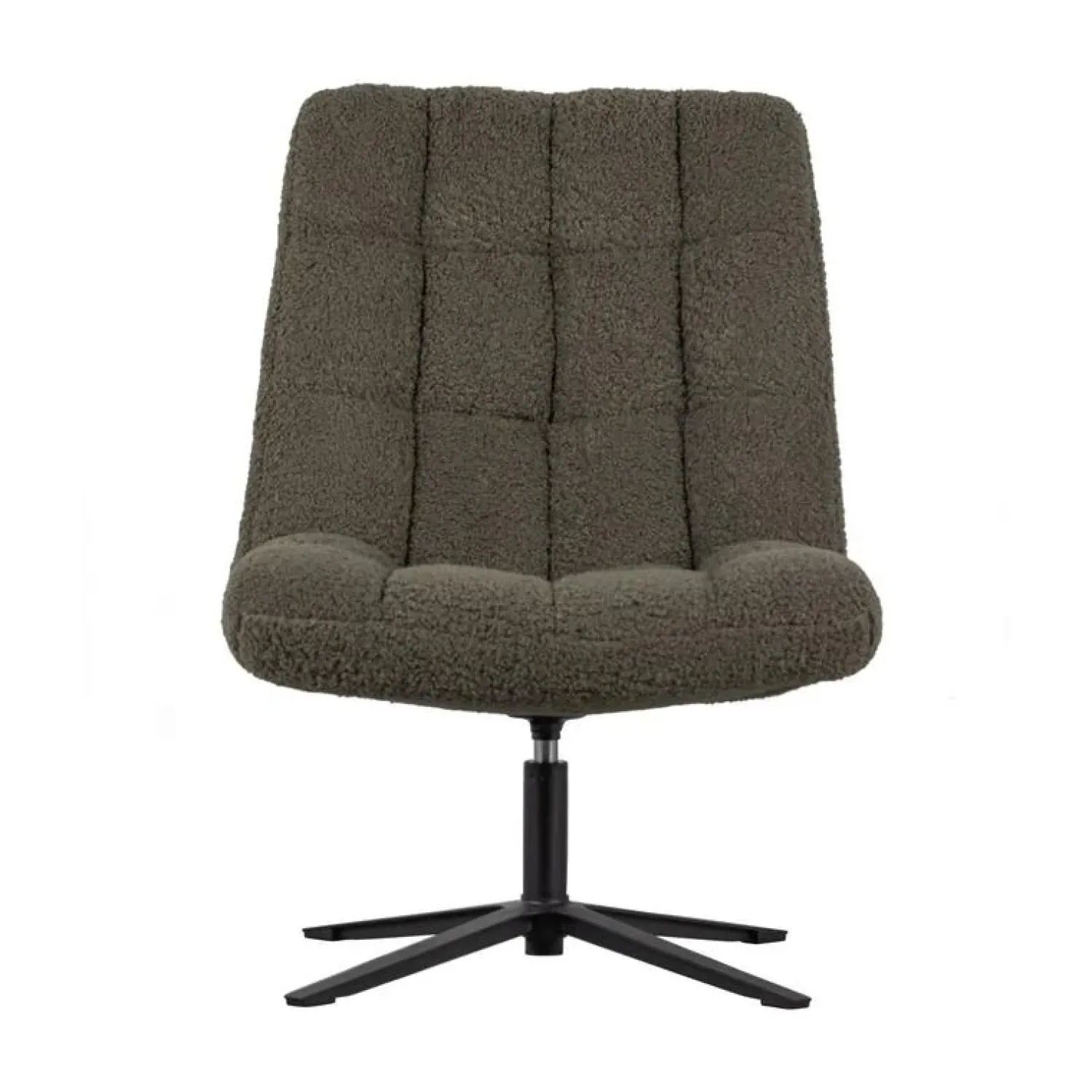 WOOOD Fauteuils|Job Draaifauteuil teddy groen