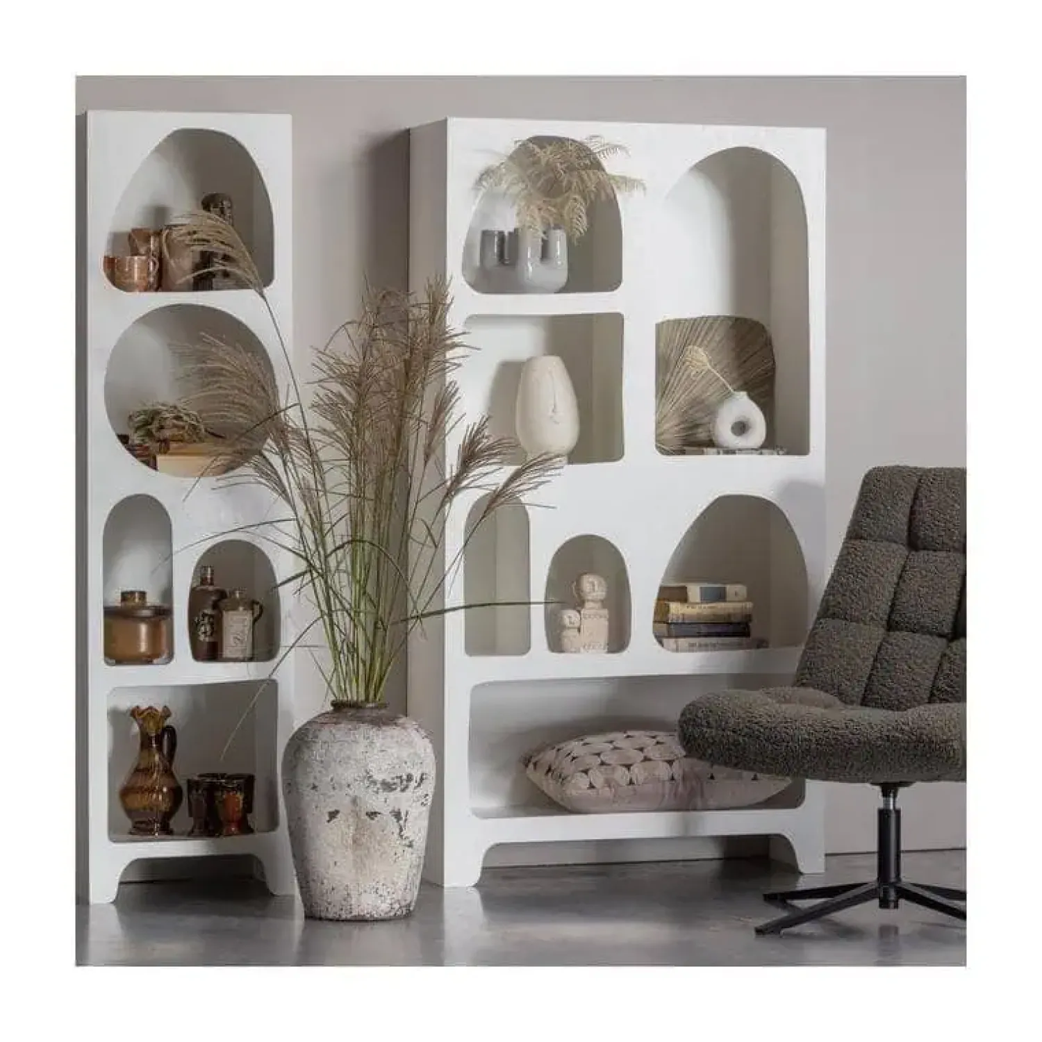 WOOOD Fauteuils|Job Draaifauteuil teddy groen