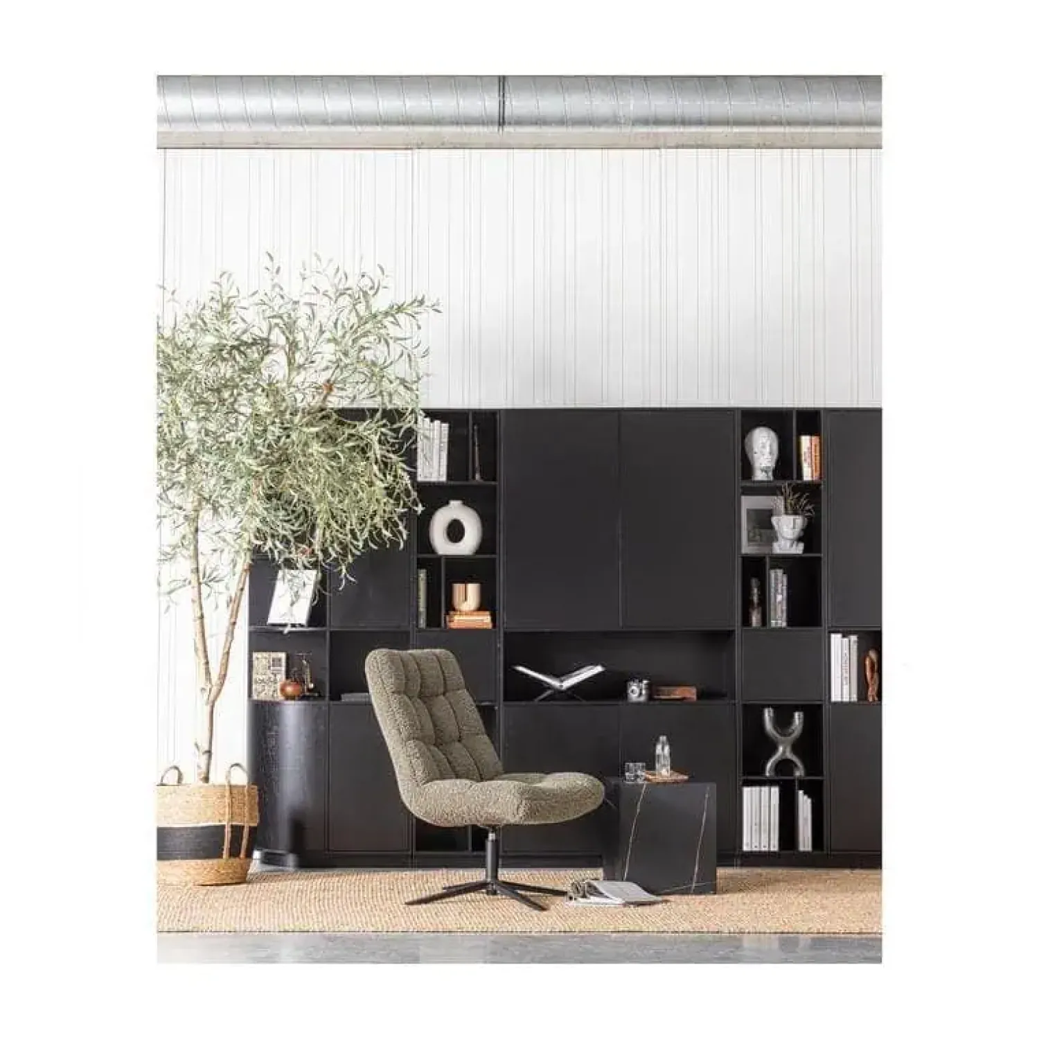 WOOOD Fauteuils|Job Draaifauteuil teddy groen