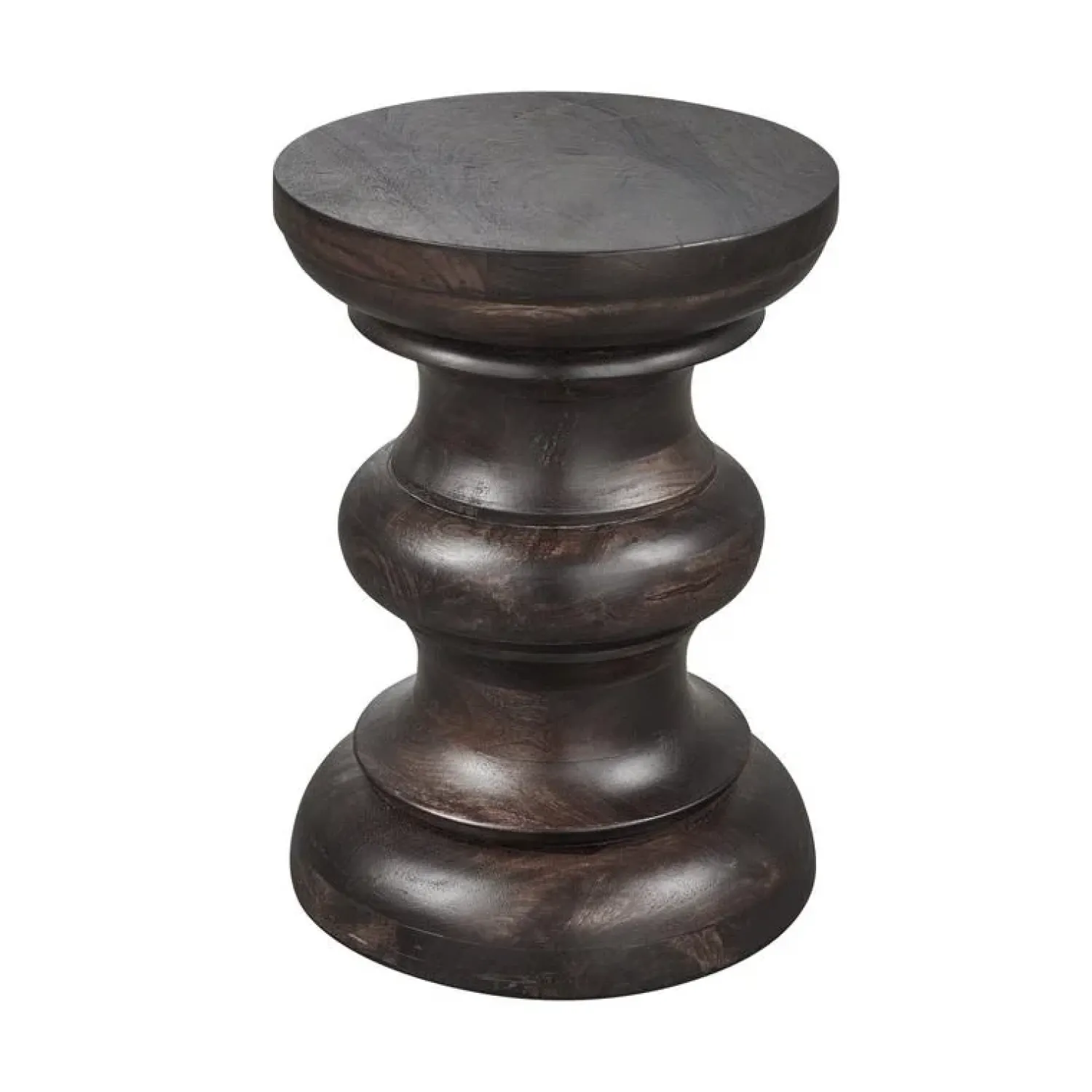 WOOOD Bijzettafels|Jonah Bijzettafel mangohout donkerbruin 30cm