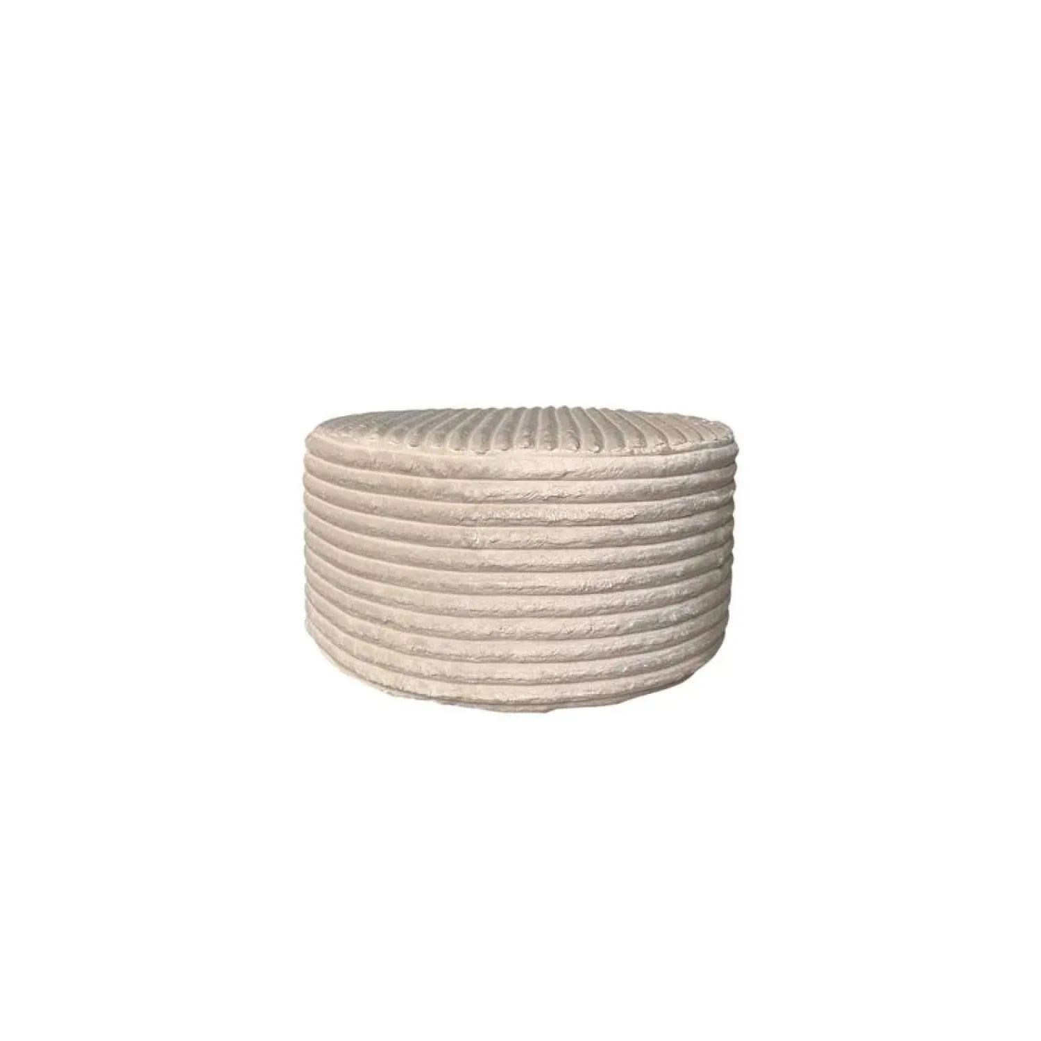 Furndea Hockers|Jonah Hocker Beige Ribstof 60cm