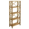 LykkeHome Wandkasten|Vakkenkasten|Jonas 5 planken wandkast naturel eikenhoutfineer 70 cm